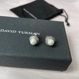 Albion Pearl Stud Earrings with Diamond Details by David Yurman